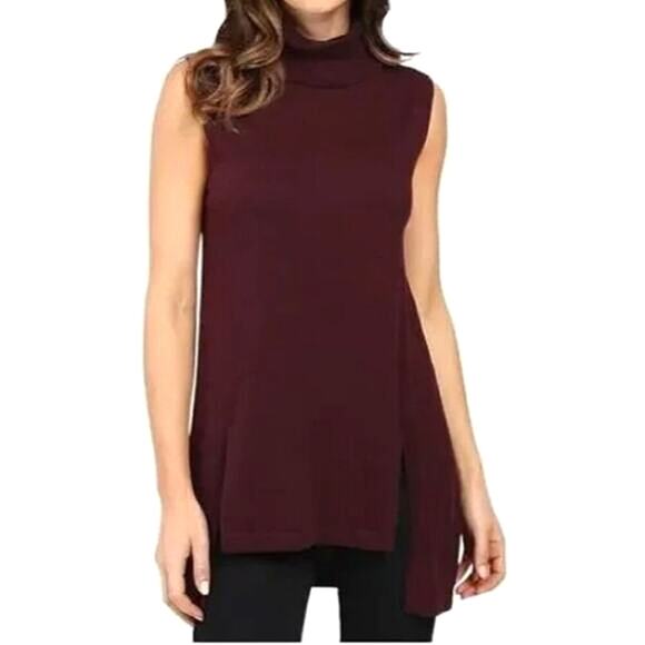 Vince Sleeveless Tunic Sweater Eggplant NWT S - Picture 5 of 11